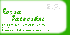 rozsa patocskai business card